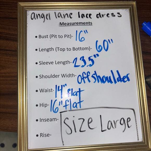 NWT Angel Lane Georgette Ivory Lace Maxi Dress - Size Large- Bridal Dress - Picture 15 of 15